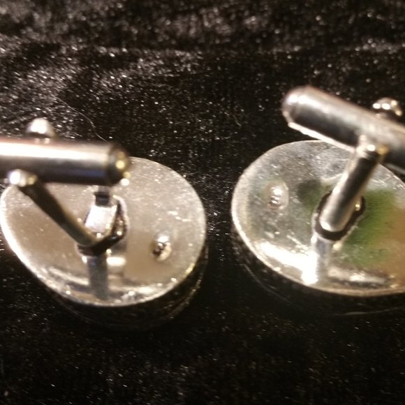GENIUNE GEMSTONE CUFFLINKS IN SILVER - Picture 5 of 7